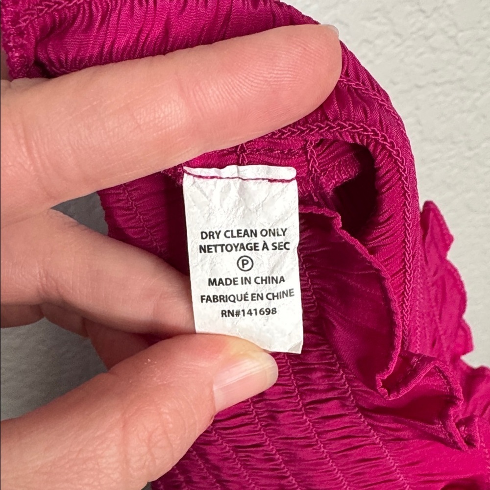 Ramy Brook Pink Satin Cut Out Smocked Top Feminine Glam Party Festival Coquette - Picture 8 of 8